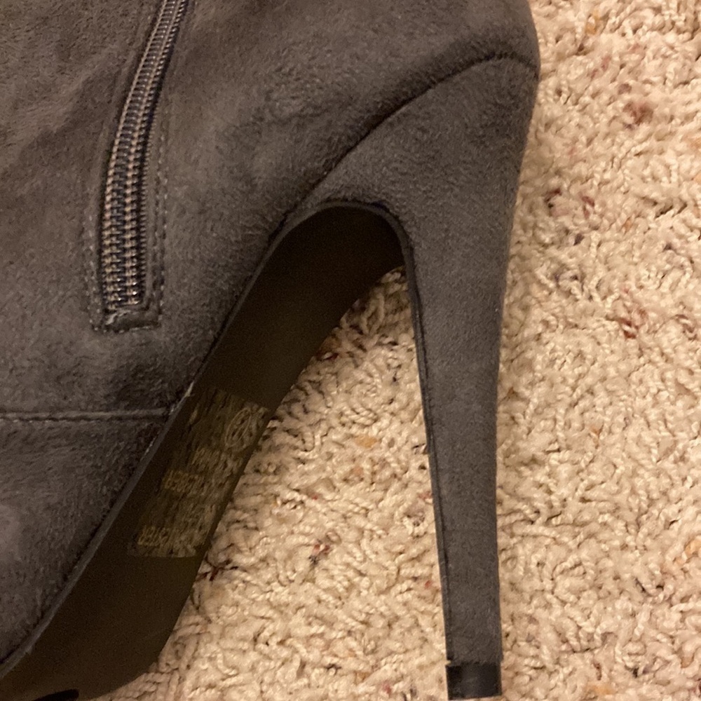 Gray suede over the knee boots - Picture 3 of 6